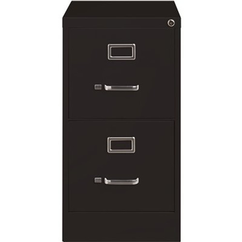 Hirsh 22 in. D 2-Drawer Black Metal Letter Width 15 in. W Vertical File Cabinet, Commerical Grade