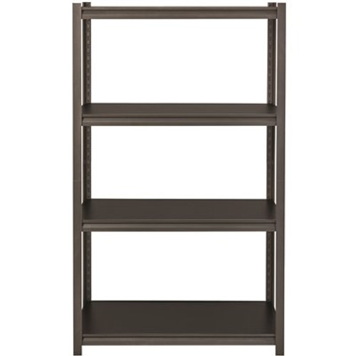 Iron Horse Riveted Garage Storage Shelving Unit, 4-Shelf Steel Gunmetal Gray/Black Unit 36 in. W x 60 in. H x 18 in. D Iron Horse Riveted Garage Storage Shelving Unit, 4-Shelf Steel Gunmetal Gray/Black Unit 36 in. W x 60 in. H x 18 in. D