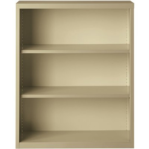 Hirsh 42 in. Tall Putty Metal 3-Shelf Standard Bookcase with Adjustable Shelves Hirsh 42 in. Tall Putty Metal 3-Shelf Standard Bookcase with Adjustable Shelves