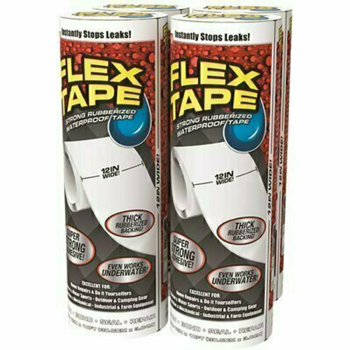 FLEX SEAL FAMILY OF PRODUCTS Flex Tape White 12 in. x 10 ft. Strong Rubberized Waterproof Tape (4-Pack)