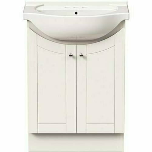 Elliston 24 in. W x 17.6 in. D Bath Vanity in Vanilla White with Porcelain Euro Vanity Top in White with White Basin Elliston 24 in. W x 17.6 in. D Bath Vanity in Vanilla White with Porcelain Euro Vanity Top in White with White Basin