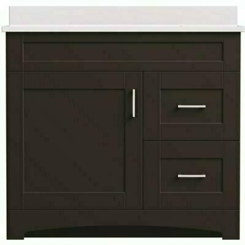 MagickWoods Brixton 36 in. W x 18 in. D Bath Vanity Cabinet in Dark Chestnut with Right Hand Side Drawers