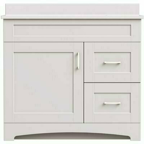 MagickWoods Brixton 36 in. W x 18 in. D Bath Vanity Cabinet in Vanilla White with Right Hand Side Drawers