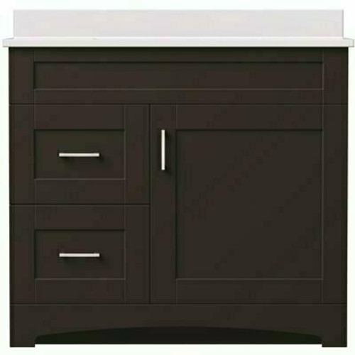 MagickWoods Brixton 36 in. W x 18 in. D Bath Vanity Cabinet in Dark Chestnut with Left Hand Side Drawers