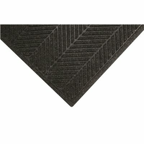 M+A Matting Waterhog Max Heringbone Fashion Black Smoke 118 in. x 71 in. Commercial Floor Mat