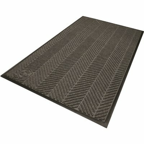 M+A Matting Waterhog Max Heringbone Classic Grey Ash 59 in. x 35 in. Commercial Floor Mat