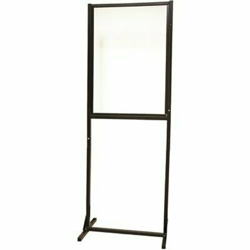 24 in. x 66 in. x 1 in. Protective Sneeze Plexi Shield - SCO with Levelers