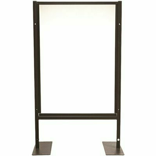 24 in. x 41 in. x 1 in. Protective Sneeze Plexi Shield - Tabletop with Feet