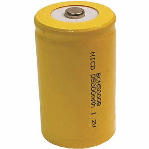 1.2-Volt 5,000 mAh Nickel Cadmium/NiCad D Cell Button Top Replacement Battery for Emergency Lighting and Other Equipment