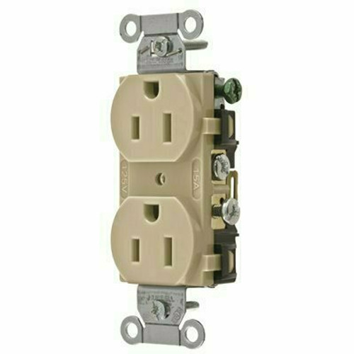 HUBBELL WIRING DUPLEX RECEPTACLE, IVORY