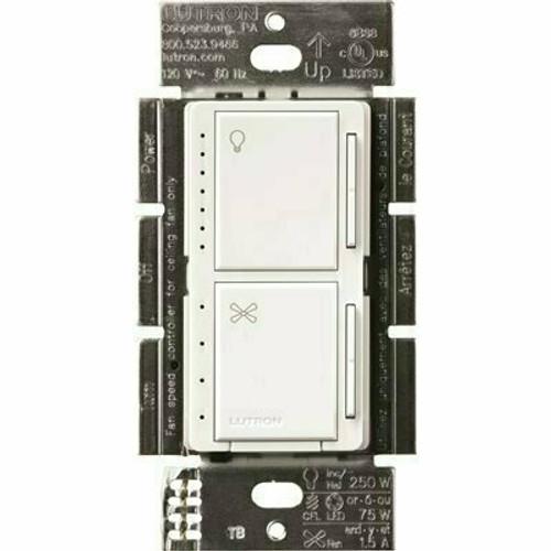 Lutron Maestro Fan Control and Light Dimmer for Dimmable LED and Incandescent Bulbs, 75W/Single-Pole, White (MACL-LFQH-WH)