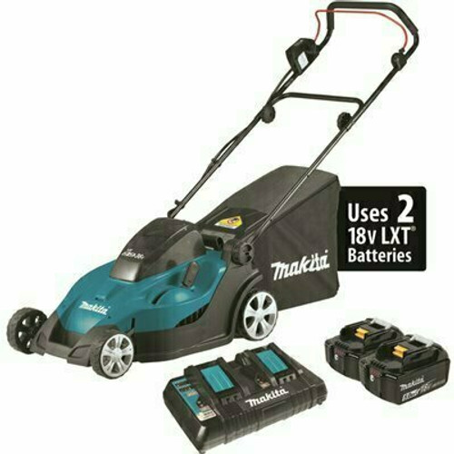 Makita 17 in. 5.0 Ah 18-Volt X2 (36-Volt) LXT Lithium-Ion Cordless Walk Behind Push Lawn Mower Kit Makita 17 in. 5.0 Ah 18-Volt X2 (36-Volt) LXT Lithium-Ion Cordless Walk Behind Push Lawn Mower Kit