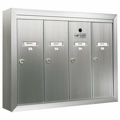 Florence Surface Mount Vertical Mailbox with 4 Compartments in Anodized Aluminum