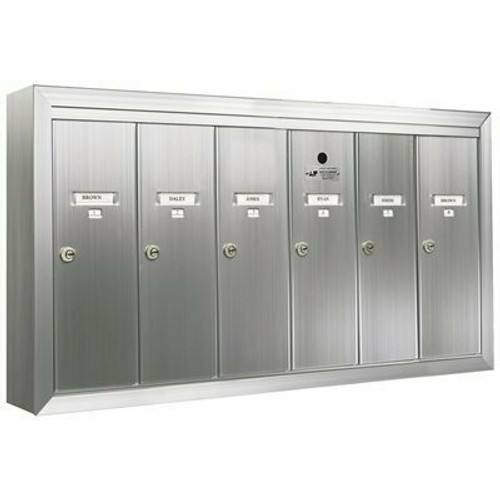 Florence Surface Mount Vertical Mailbox with 6 Compartments in Anodized Aluminum