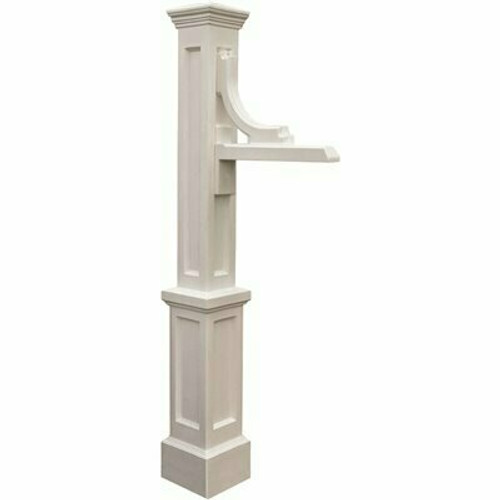 Mayne Woodhaven 56 in. Tall White Polyethylene Address Sign Post