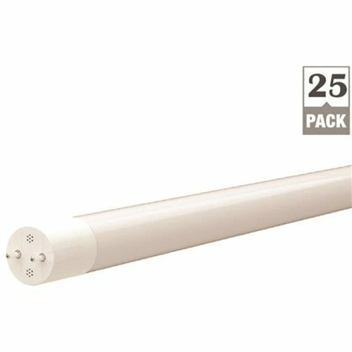 17-Watt Equivalent 2 ft. Linear T8 LED Tube Light Bulb Non-Dimmable Bypass Type B Bright White 3500K (25-Pack) 17-Watt Equivalent 2 ft. Linear T8 LED Tube Light Bulb Non-Dimmable Bypass Type B Bright White 3500K (25-Pack)