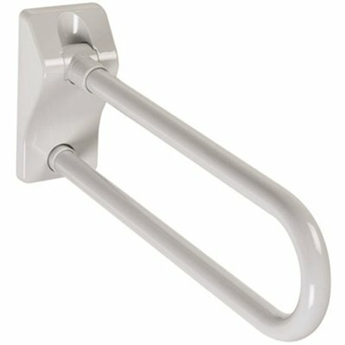 27 in. Antimicrobial Vinyl Coated Folding Rotating Grab Bar in White