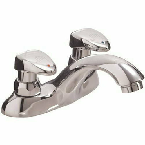 Delta Commercial 4 in. Centerset 2-Handle Bathroom Faucet in Chrome with Vandal-Resistant Handle Actuator