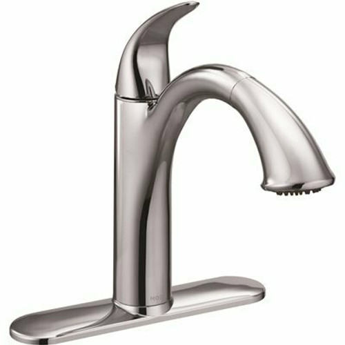 MOEN Camerist Chrome 13.13 in. H Pull Out Sprayer Kitchen Faucet with 120 Degree Spout Swivel and Power Clean