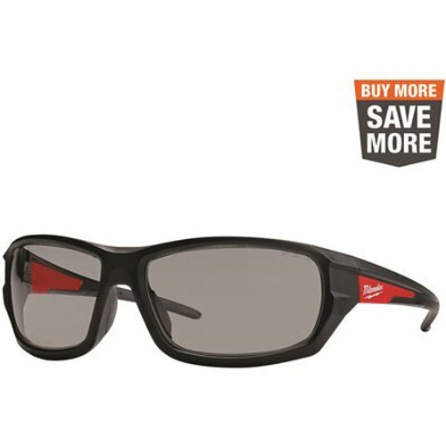 Milwaukee Gray Performance Safety Glasses Fog-Free Lenses