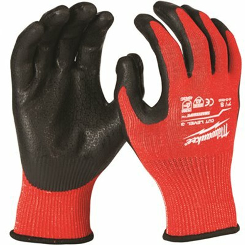 Milwaukee Small Red Nitrile Level 3 Cut Resistant Dipped Work Gloves (12-Pack)