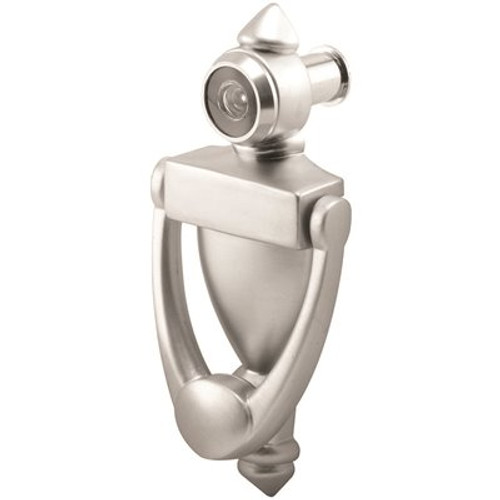 Prime-Line 9/16 in. Satin Nickel Bore 180-Degree View Angle Door Knocker and Viewer Prime-Line 9/16 in. Satin Nickel Bore 180-Degree View Angle Door Knocker and Viewer