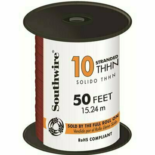 Southwire 50 ft. 10 Red Stranded CU THHN Wire Southwire 50 ft. 10 Red Stranded CU THHN Wire