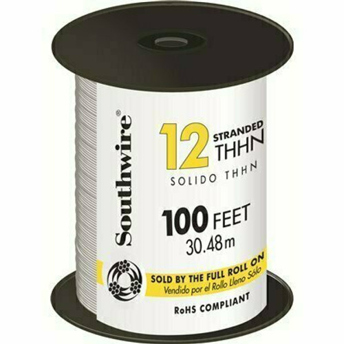 Southwire 100 ft. 12 White Stranded CU THHN Wire Southwire 100 ft. 12 White Stranded CU THHN Wire