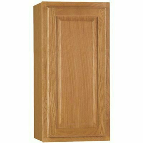 Hampton Bay Hampton 15 in. W x 12 in. D x 36 in. H Assembled Wall Kitchen Cabinet in Medium Oak