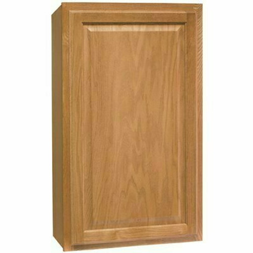 Hampton Bay Hampton 21 in. W x 12 in. D x 36 in. H Assembled Wall Kitchen Cabinet in Medium Oak