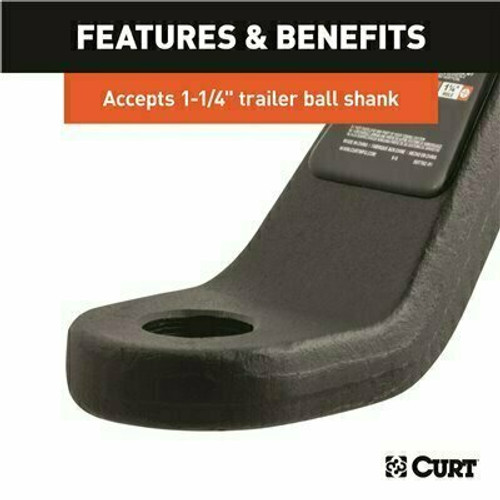 CURT 21,000 lbs. 4 in. Drop Industrial Duty Forged Trailer Hitch Ball Mount Draw Bar (3 in. Shank, 9 in. Long)