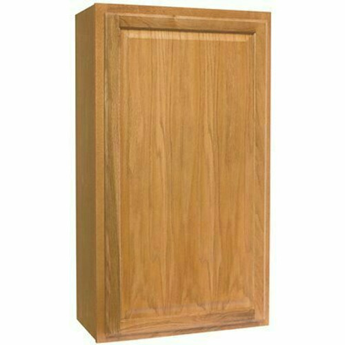 Hampton Bay Hampton 24 in. W x 12 in. D x 42 in. H Assembled Wall Kitchen Cabinet in Medium Oak