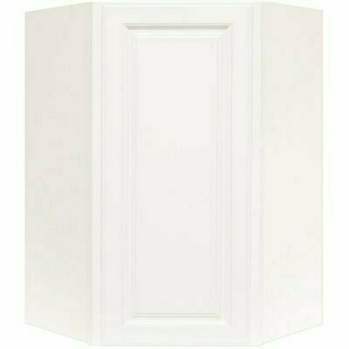 Hampton Bay Hampton 24 in. W x 12 in. D x 36 in. H Assembled Diagonal Corner Wall Kitchen Cabinet in Satin White