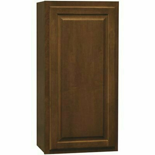 Hampton Bay Hampton 18 in. W x 12 in. D x 36 in. H Assembled Wall Kitchen Cabinet in Cognac