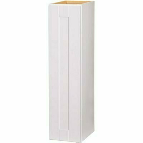 Hampton Bay Shaker 9 in. W x 12 in. D x 36 in. H Assembled Wall Kitchen Cabinet in Satin White