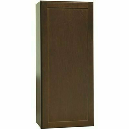 Hampton Bay Shaker 18 in. W x 12 in. D x 42 in. H Assembled Wall Kitchen Cabinet in Java