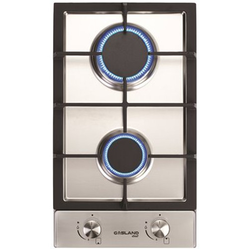 GASLAND 12 in. Built-In Gas Stove Top LPG Natural Gas Cooktop in Stainless Steel with 2-Sealed Burners ETL
