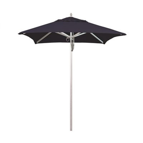 California Umbrella 6 ft. Silver Aluminum Commercial Market Patio Umbrella with Pulley Lift in Navy Sunbrella California Umbrella 6 ft. Silver Aluminum Commercial Market Patio Umbrella with Pulley Lift in Navy Sunbrella
