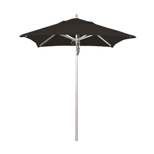 California Umbrella 6 ft. Silver Aluminum Commercial Market Patio Umbrella with Pulley Lift in Black Sunbrella California Umbrella 6 ft. Silver Aluminum Commercial Market Patio Umbrella with Pulley Lift in Black Sunbrella
