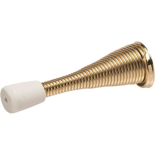 Everbilt 4 in. Brass Spring Door Stop Everbilt 4 in. Brass Spring Door Stop