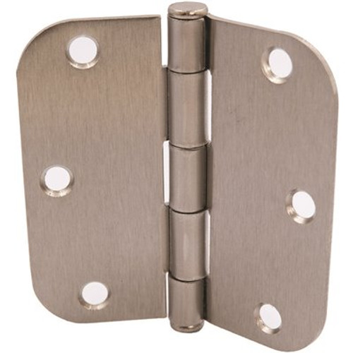 Everbilt 3-1/2 in. x 5/8 in. Radius Satin Nickel Squeak-Free Door Hinge Everbilt 3-1/2 in. x 5/8 in. Radius Satin Nickel Squeak-Free Door Hinge