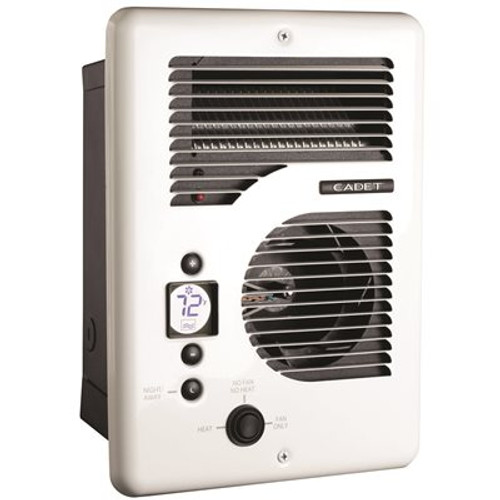 Cadet 240/208/120-volt 1,600/1,500/1,000-watt Energy Plus In-wall Fan-forced Electric Heater in White with Digital Thermostat Cadet 240/208/120-volt 1,600/1,500/1,000-watt Energy Plus In-wall Fan-forced Electric Heater in White with Digital Thermostat