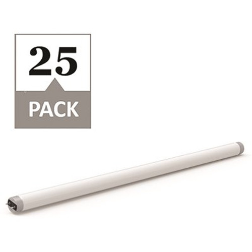 14-Watt/32-Watt Equivalent 4 ft. Linear T8 Hybrid Type A/B LED Tube Light Bulb, Neutral White Light 3500K, 25-pack