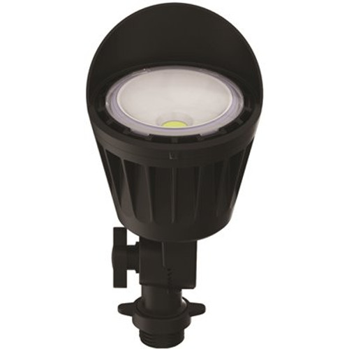 10-Watt Black Outdoor Integrated LED Flood Mini Bullet with Toolless Adjustable Head 5000K Daylight