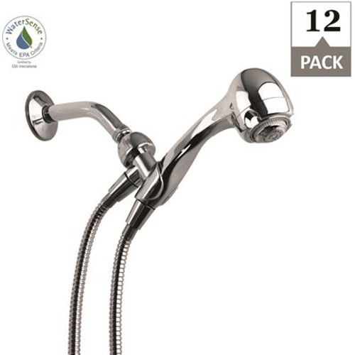 Niagara Conservation Earth Spa 3-Spray Wall Mount Handheld Shower Head 2 GPM in Chrome (12-Pack)
