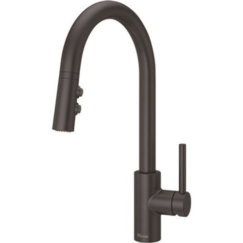 Pfister Stellen Single-Handle Pull Down Sprayer Kitchen Faucet in Matte Black