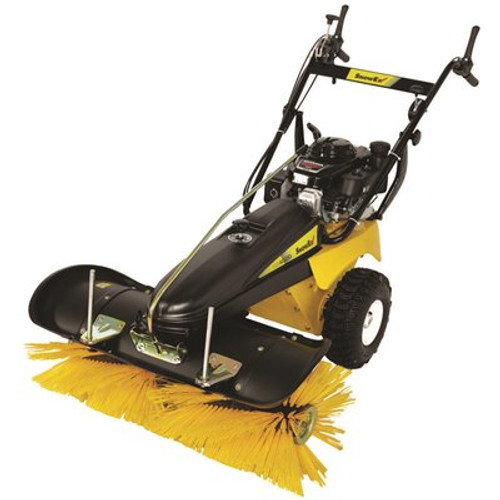 SnowEx Gas Powered Rotary Snow Broom With Plow Attachment