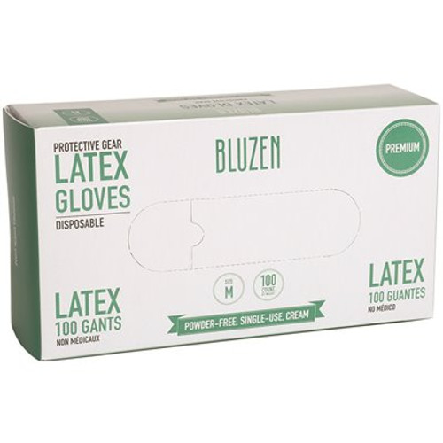 SAFETY WERCS BluZen Medium White Disposable Latex 6.3 MIL Gloves, 1000 Per Case SAFETY WERCS BluZen Medium White Disposable Latex 6.3 MIL Gloves, 1000 Per Case