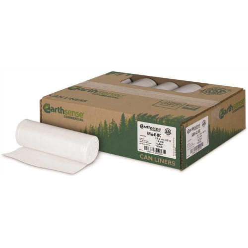 Fits 23 Gal. SJ 28.5 in. x 43 in. 1mil Clear Linear Low-Density Trash Bags (10 Bags per Roll 10 Rolls per Case) 100/CS