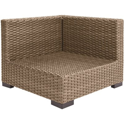 Hampton Bay Commercial Natural Wicker Left Arm, Right Arm or Corner Outdoor Sectional Chair